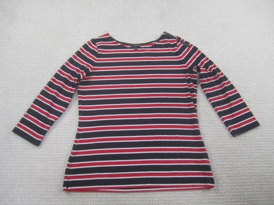 Camisa The Limited feminina listrada grande elástica manga 3/4 polida clássica - Imagem 1 de 4