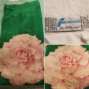 Fieldcrest CANNON Pink Rose Floral Soft Cotton Terrycloth Bath Towel Vtg 48 X 26 - Picture 1 of 4