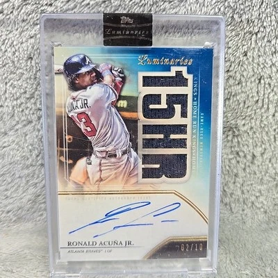2020 Topps Luminaries Ronald Acuna Jr. /10 Homerun Kings Auto Patches HRKAR-RAJ - Image 1 of 4