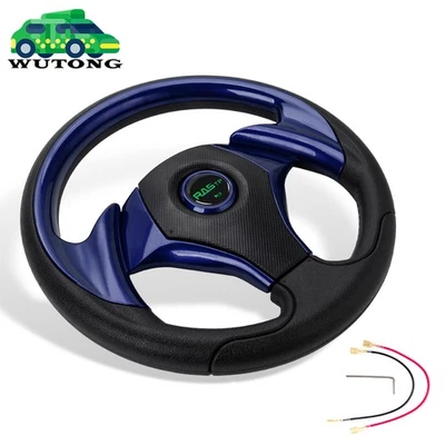 12.5" Blue Golf Cart Steering Wheel For EZGO TXT RXV Yamaha and Club Car 6 Holes Foto 1 de 4