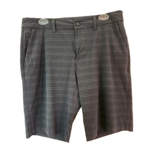 Hang Ten Herren Hybrid Shorts Stretch 11" Schrittlänge schnelltrocknend grau schwarz Größe 34 - Bild 1 von 8