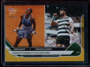 2025 Topps Now #TN-GA1 Coco Gauff / Carlos Alcaraz French Open Gold Parallel /50 - Picture 1 of 2
