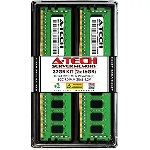 A-Tech 32GB 2x 16GB 2Rx8 PC4-23400R DDR4 2933MHz ECC REG RDIMM Server Memory RAM - Picture 1 of 7