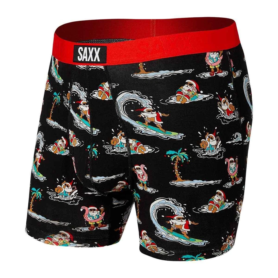 SAXX Men's Size S Small 30-32 Boxer Boxer Brief Surfing Santa Ultra Palm Tree