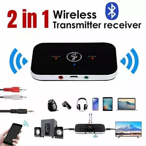 2in1 Bluetooth Wireless Audio Receiver Sender RCA auf 3,5 mm AUX HiFi Adapter - Bild 1 von 12