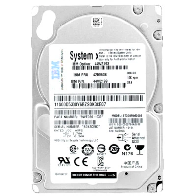 Hard Drive IBM 44W2199 300GB 10000Rpm SAS II 2.5" Inch 42D0638 - Image 1 of 4