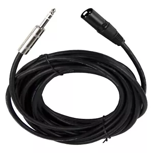 Cavo altoparlante maschio XLR 3 pin 25 piedi a 6,35 mm 1/4" cavo audio schermato stereo DJ - Foto 1 di 11