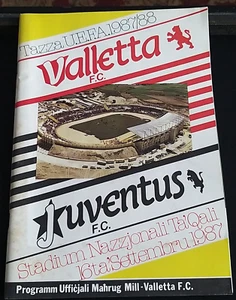 LA VALLETTA - JUVENTUS UEFA CUP 1987/88 OFFIZIELLES PROGRAMM SPIEL MIT POSTER - Bild 1 von 6