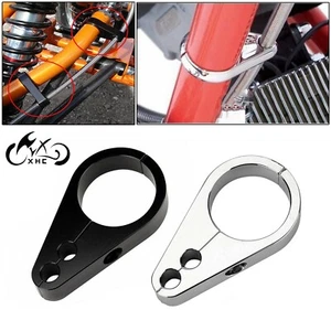 1 1/4 " Frame Handlebar Dual Clutch Cable Brake Line Clamp Clip For Harley Bikes - Picture 1 of 14