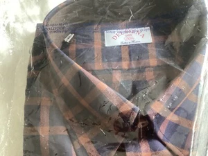 Delsiena mens casual shirt 43/17 checked button down collar - Picture 1 of 4