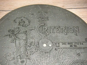 The Criterion Blechplatte 29,1cm Spieluhr Spieldose Uhr antique music box disc - Bild 1 von 12