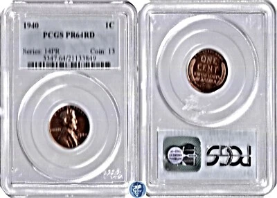 1940 Lincoln Wheat Cent - PCGS PR64RD - Brilliant Red Proof Penny - Image 1 of 3