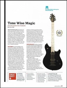 EVH Wolfgang WG Standard guitar review sound check 8 x 11 bench test article - Picture 1 of 3