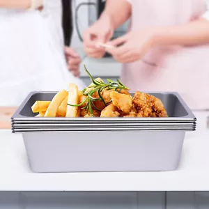 6 Pack Full-Size 6" Deep Stainless Steel Steam Table Pans Hotel Food Prep Pans - Picture 1 of 12