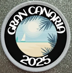 3 Inch Gran Canaria 2025 Iron / Sew on Patch Badge Holiday Vacation Sun - Picture 1 of 1