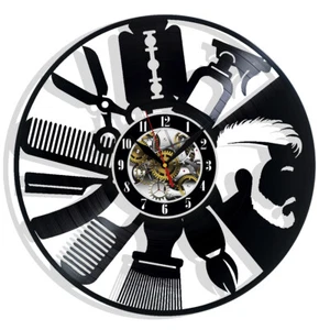 Beauty Salon Hairdresser Barbershop Vinyl Wall Clock Gift Birthday Holiday Decor - Imagen 1 de 4