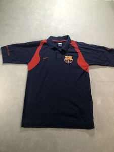 Nike FC Barcelona Polo Shirt - Size S Small Soccer Futbol Short Sleeve Blue Red - Picture 1 of 5