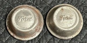Vintage Ford Script Hub Caps Set of 2 - Picture 1 of 6