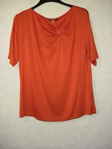 Top de mujer Ellen Tracy XL naranja cuello barco manga corta - Imagen 1 de 7