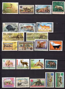 les animaux sauvages un lot de 15 timbres /TE5556 - Imagen 1 de 1