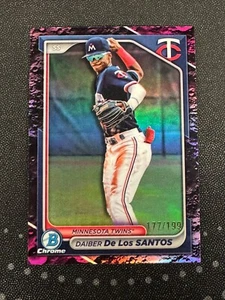 2024 Bowman Draft Chrome #BDC-105 Daiber De Los Santos Fuchsia Lunar /199 - Bild 1 von 2