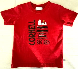 Cornell Big Red Snoopy Kids Short Sleeve Shirt Size 5-6 - Picture 1 of 8