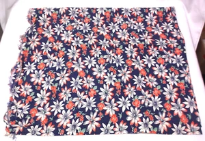 Vintage Red White Blue Large Flowers Feedbag Material Feedsack - Picture 1 of 2