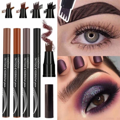 Microblading Eyebrow Pen Waterproof Fork 4 Tips Tattoo Long Last Eyebrow Pencil* - Image 1 of 4