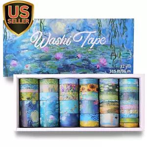32 Rolls Washi Tape Set, Colored Van Gogh Patterns Decorative Masking Tape, V... - Picture 1 of 1