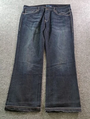 Antik Denim Jeans Mens Size 38 Blue Embroidered Button Fly Straight Leg 40x32 - Image 1 of 4