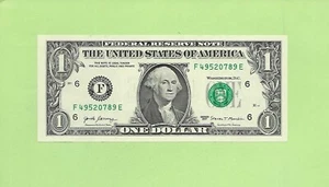 2017 ..UNCIRC $1 F 4952 0789 E .... 2017 $1 F-E NICE NOTE FRN - Picture 1 of 2