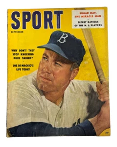 Joe Di Maggio September 1957 Sports Magazine Sugar Ray Robinson, Duke Snider, - Picture 1 of 6