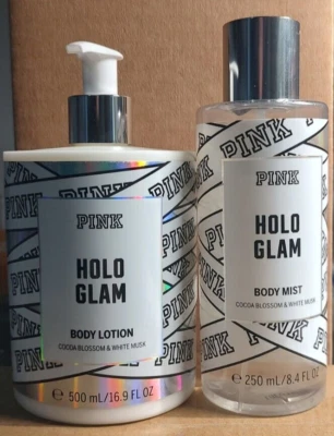 Victoria's Secret ROSA Holo Glam Body Mist & Pump Lotion Set *Descontinuado* Foto 1 de 4