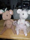 Vintage amerikanisches Mädchen Angelina Ballerina Plüschpuppen Angelina & Alice