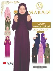 Hochwertige Mädchen Abaya Gebetstuch 1 Stück 8-12 Jahre alt verbunden Schal uni £40 - Bild 1 von 6