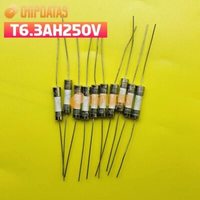 CHIP DATAS 10pcs NEW T6.3AL250V, T6.3A 250V, T6.3 250V, cartridge CERAMIC Fuses 5X20mm