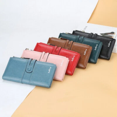 Women's W3 Large Capacity Leather Double Zipper Long Purse Wallet Phone Bag - Image 1 of 4