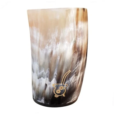 M136 GUAMPA MATE CUP - BULL'S HORN CUP TO DRINK YERBA MATE AND TERERE MEDIUM - Image 1 of 4