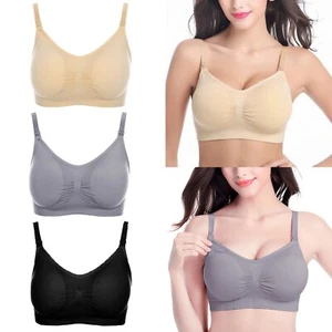 Women's Breast Feeding Maternity Nursing Bra Seamless Underwear Front Open - Picture 1 of 18