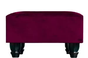 New Ottoman Footstool Modern Rectangle Seat Chair Footrest Padded Seat  ( WINE ) - Picture 1 of 2