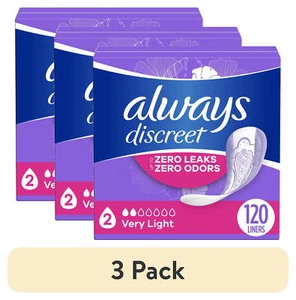 Incontinence Panty Liners, 2, Very Light, Lightly Scented 120 CT - Picture 1 of 13