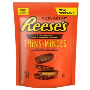 Reese's Thins Peanut Butter Cups Milk Chocolate 165g/5.8oz - Picture 1 of 4