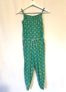 Boden Girls Jumpsuit 8 9 Yr Green Floral Sleeveless Pockets - Picture 1 of 11