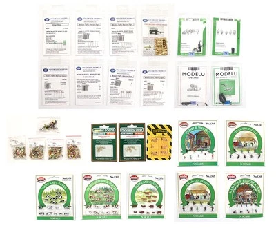 VARIOUS BRANDS 'N' GAUGE LOT OF 27 PACKS ASSORTED ANIMALS/ FIGURES & ACCESSORIES - Image 1 of 4