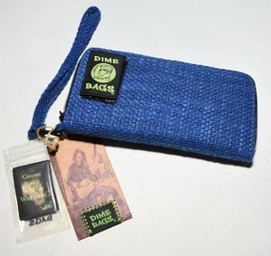 Dime Bags Hemp RFID Blocking Wristlet Wallet Clutch - Midnight Blue - Picture 1 of 10