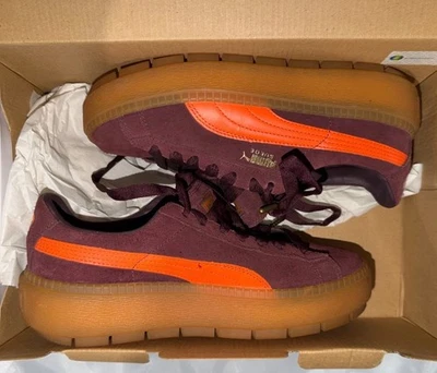 Zapatos deportivos Puma Roma Amor para mujer talla 7,5 granate gamuza plataforma con cordones Foto 1 de 4