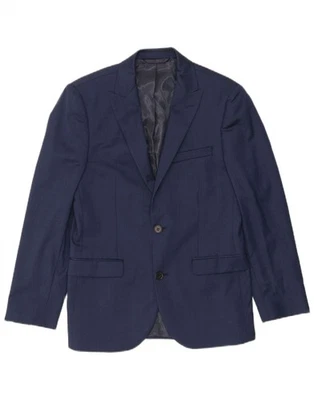 DKNY Mens 2 Button Blazer Jacket EU 48 Medium Navy Blue Wool AW14 - Image 1 of 3