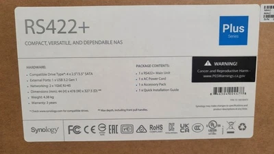 Synology RS422+ RackStation NAS w/ 10GbE E10G22-T1-Mini Card – Diskless - Image 1 of 4