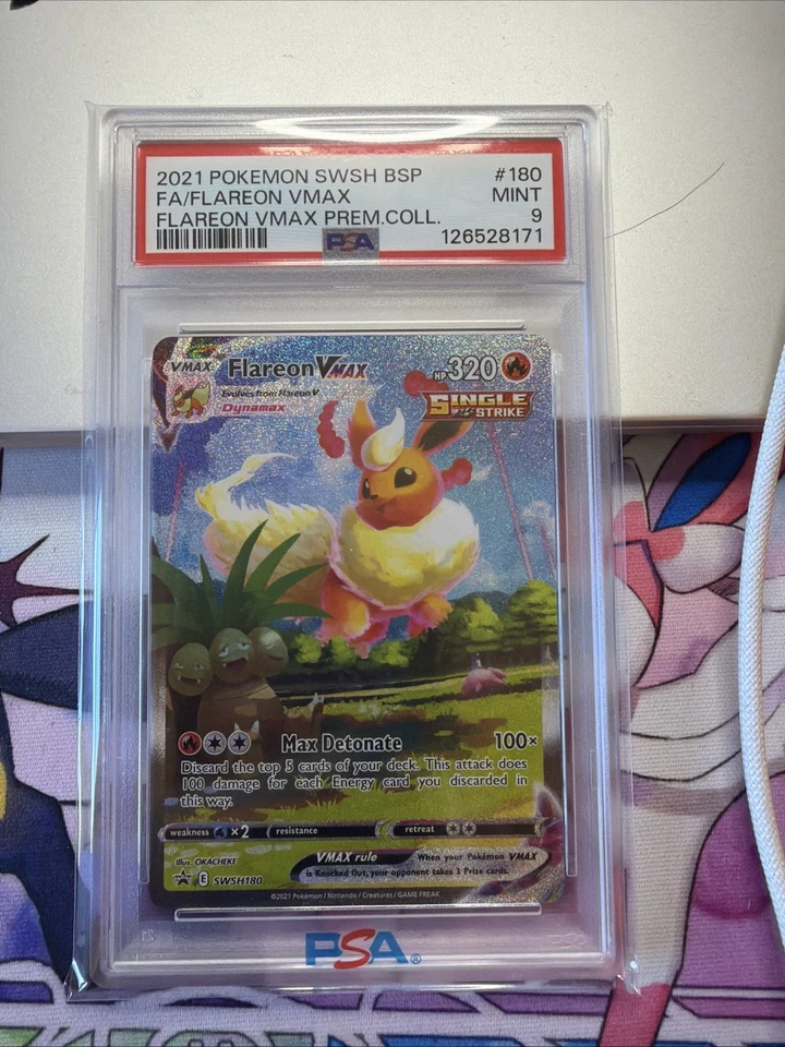 Flareon VMAX SWSH180 Sword & Shield Promo Card Holo PSA 9 - Image 1 of 1