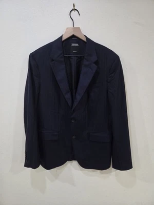 Zegna 15 Mil Wool Navy Blazer Natural Fit EU 52R US 42R - Image 1 of 4